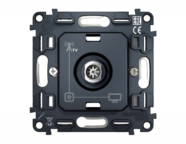 Механизм TV розетки оконечной 50-870 MHz 1dB QUANT VM202