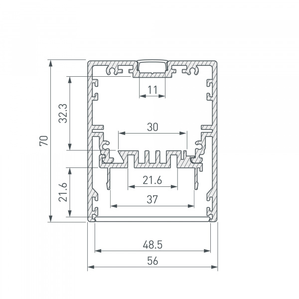 Профиль Arlight Klus-Power-W50-2000 Anod 030303