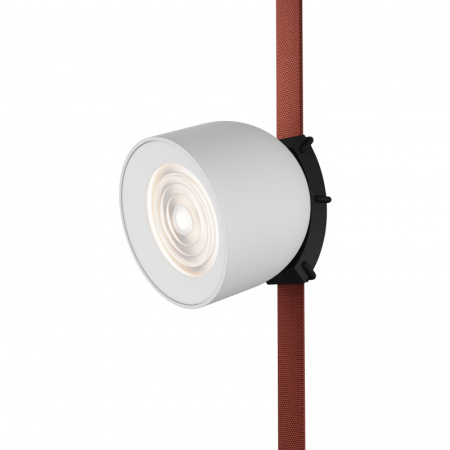 DK5540-WH+BK Поворотный светильник для трека-ремня Belty, серия Spot, со светодиодом, D100*H107мм, 48V DC, 12W, RA90, 38°, 4000K, IP20, белый с черным, алюминий