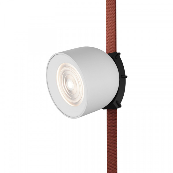 DK5540-WH+BK Поворотный светильник для трека-ремня Belty, серия Spot, со светодиодом, D100*H107мм, 48V DC, 12W, RA90, 38°, 4000K, IP20, белый с черным, алюминий