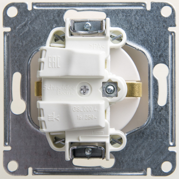 SE Glossa Перламутр Розетка с/з, 16А