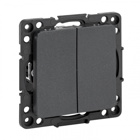 EKF PROxima Стокгольм Черный Выключатель 2-кл, 10А