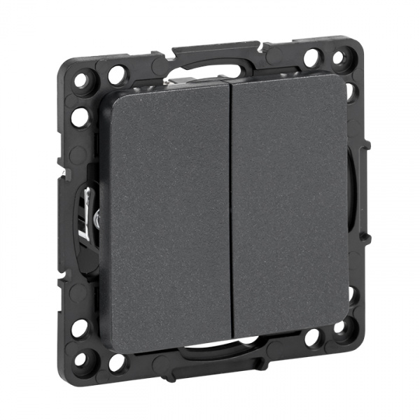 EKF PROxima Стокгольм Черный Выключатель 2-кл, 10А