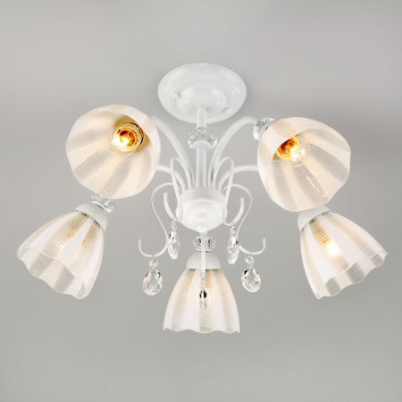Потолочная люстра с плафонами 30155/5 белый Eurosvet Floranse