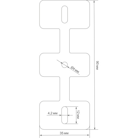 Donel Клипса крепления к потолку для профиля DN18CS5075, 34х8х90мм, ClipsCS5075