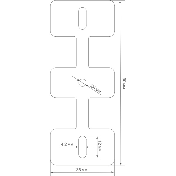 Donel Клипса крепления к потолку для профиля DN18CS5075, 34х8х90мм, ClipsCS5075