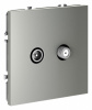 Розетка телевизионная встраиваемая VOLTUM S70 оконечная TV+SAT, (сталь)