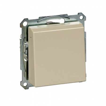 SE Merten SM Беж глянец Розетка с/з с крышкой безвинт. зажим