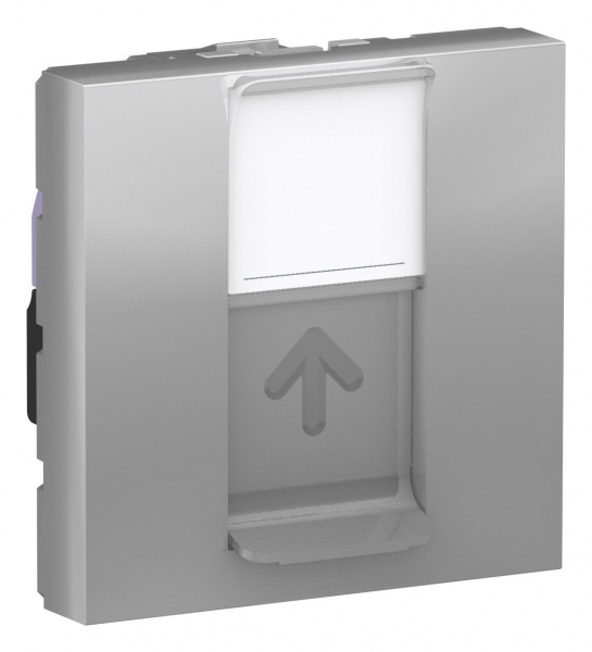 SE Unica Modular Алюминий Розетка компьютерная, RJ45, одиночная кат. 6 STP, 2 модуля