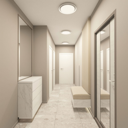 DK6515-WH Накладной светильник, LED, 40W, IP 20, 3000K - 6500K, белый, металл, полимер