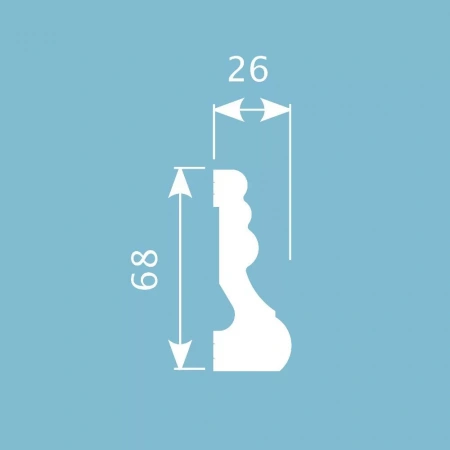 Молдинг MX043, 68х26, 2000мм, Экополимер/11