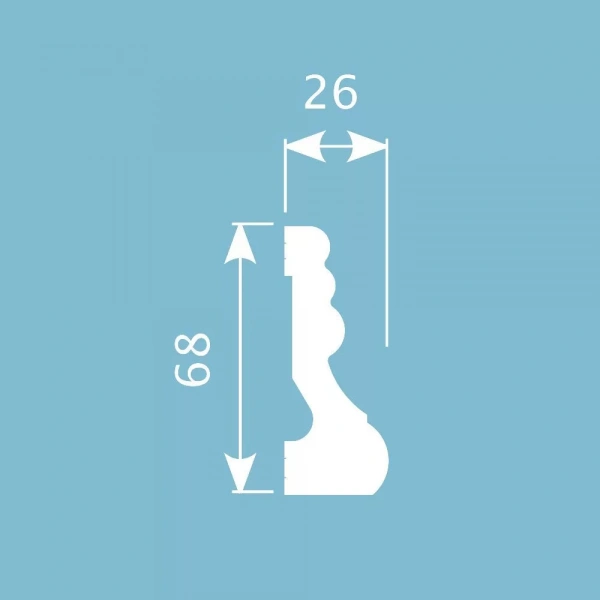 Молдинг MX043, 68х26, 2000мм, Экополимер/11