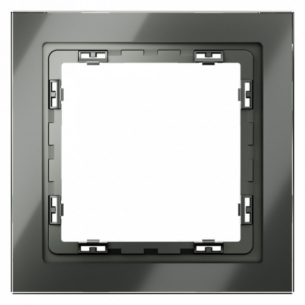 Рамка стеклянная VOLTUM S70 на 1 пост, (титан, стекло)