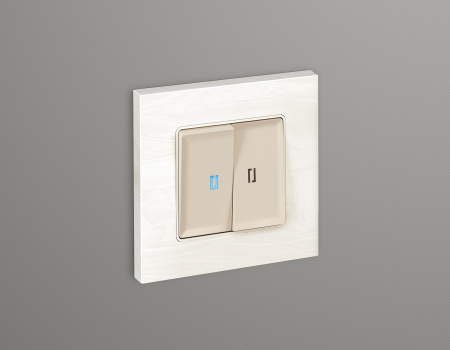 Комплект механизма 2-клавишного выключателя с подсветкой 10000K ALFA MA324020 Бежевый матовый QUANT
