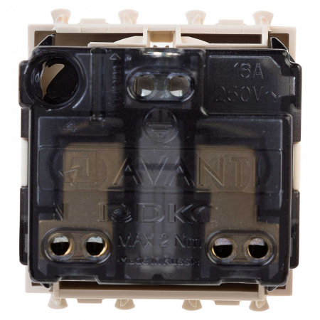 DKC Avanti Ванильная дымка Розетка 2P+E со шторками 2 модуля