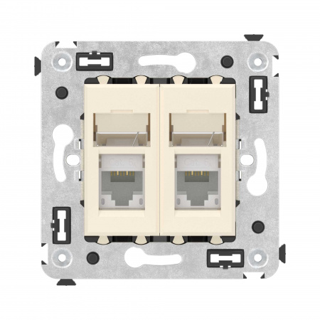 DKC Avanti Ванильная дымка Компьютерная розетка RJ-45 двойная  категория  6А