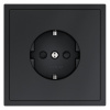 Розетка встраиваемая VOLTUM S70 с заземлением и защитными шторками, 16А, (графит)