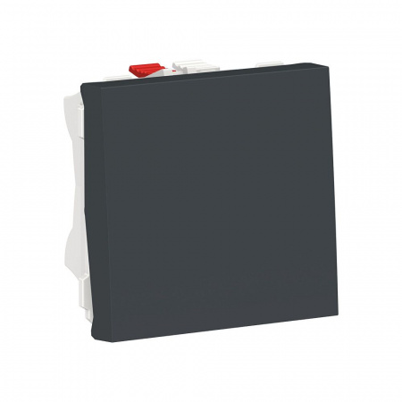 SE Unica Modular Антрацит Выключатель 1-клавишный, сх. 1, 10 AX, 250В, 2 модуля