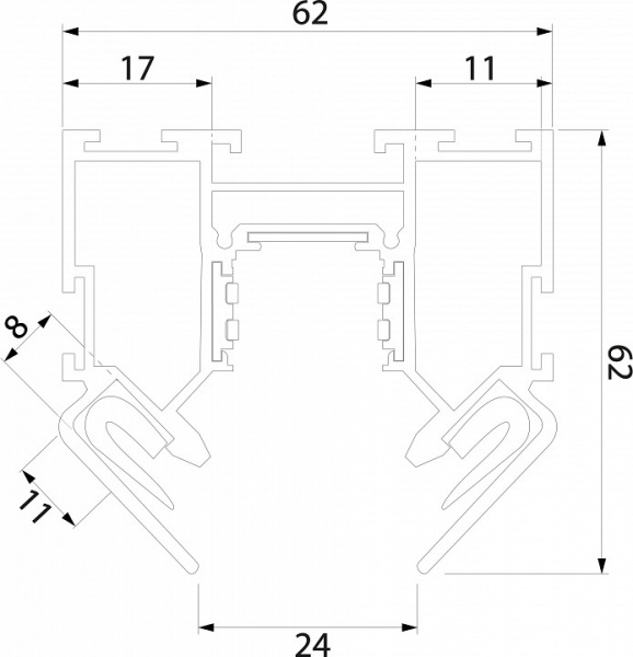 Slim Magnetic Шинопровод в натяжной потолок (черный) (2м) 85123/00 85123/00 Elektrostandard Slim Magnetic a062150