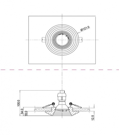 Встраиваемый светильник DL004-1-01-W Maytoni Gyps Modern