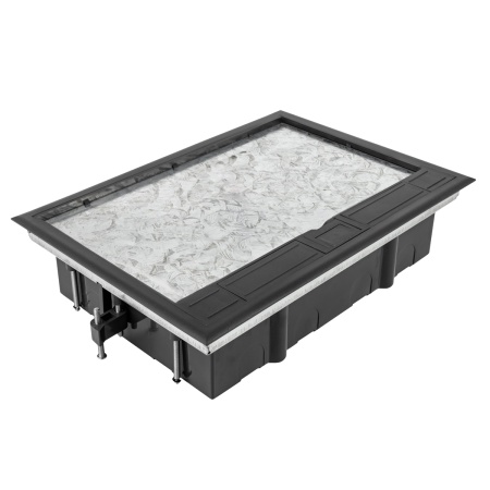 Лючок в пол на 16 модулей (8 мод. 45х45 мм.), крышка ABS+гальванизированная стальная вставка