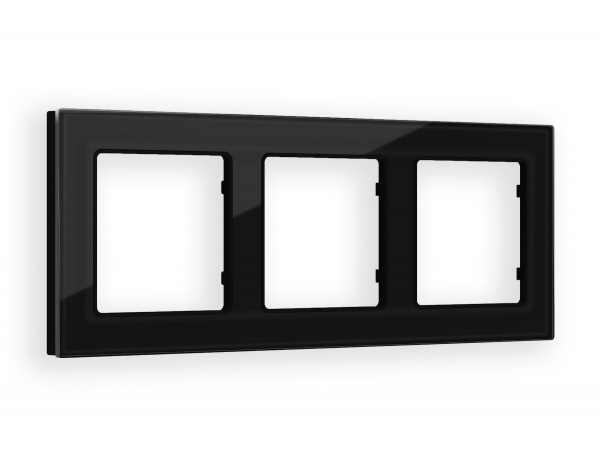 Рамка ALFA Platos (Черный Стекло закаленное натуральное) 3-ая AF380803
