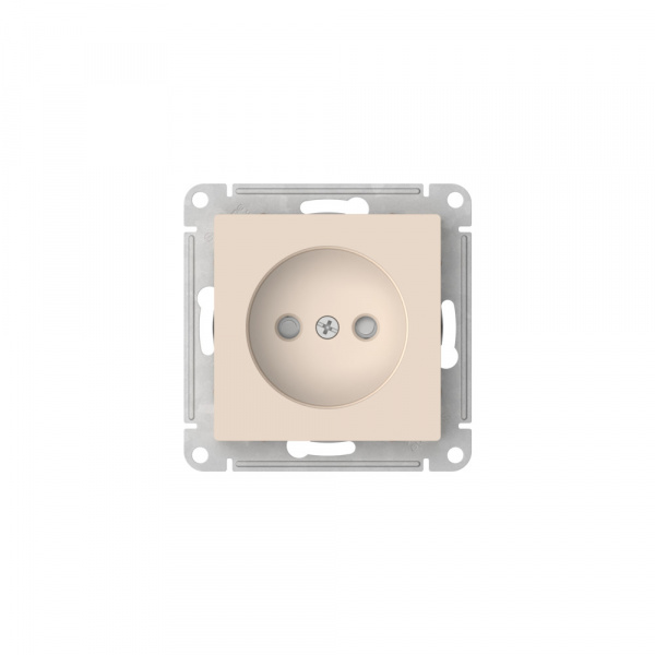 Systeme Electric AtlasDesign Бежевый Розетка без заземления со шторками, 16А, мех., быстрозажим. клем.