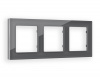 Рамка ALFA Platos (Антрацит серый Стекло органическое) 3-ая AF330653