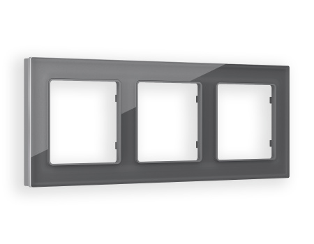 Рамка ALFA Platos (Антрацит серый Стекло органическое) 3-ая AF330653