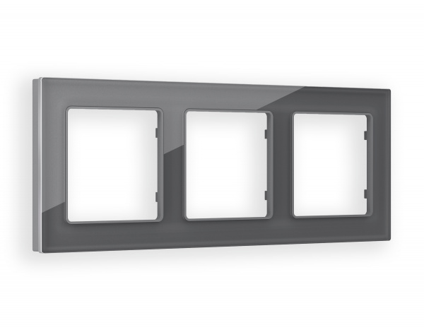 Рамка ALFA Platos (Антрацит серый Стекло органическое) 3-ая AF330653