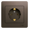 SE Glossa Шоколад Розетка с/з, 16А (в сборе)