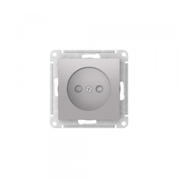 Systeme Electric AtlasDesign Алюминий Розетка без заземления со шторками, 16А, мех., быстрозажим. клем.
