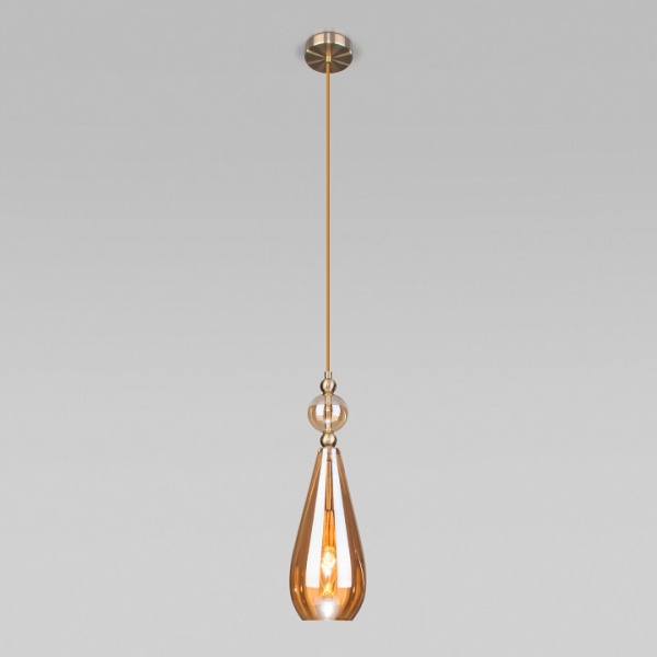 Подвесной светильник с плафоном 50202/1 янтарный Eurosvet Ilario