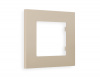 Рамка ALFA Qubi (Серо-бежевый матовый) 1-ая AF250361