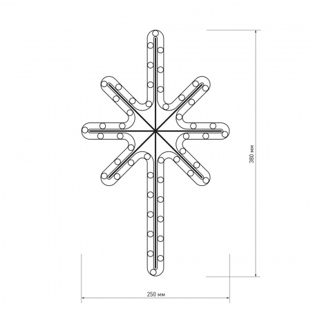 Arlight Фигура ARD-STAR-M2-380x250-36LED Warm (230V, 2.5W) (Ardecoled, IP65)