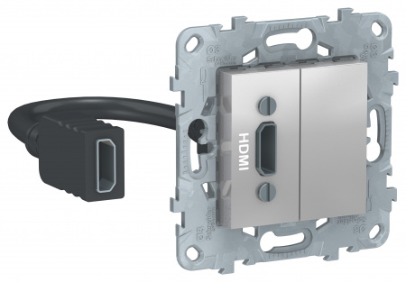 SE Unica New Алюминий Розетка HDMI