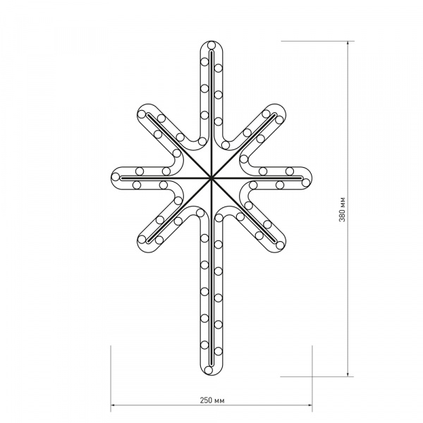 Arlight Фигура ARD-STAR-M2-380x250-36LED Warm (230V, 2.5W) (Ardecoled, IP65)
