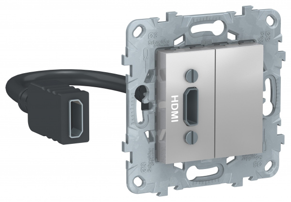 SE Unica New Алюминий Розетка HDMI