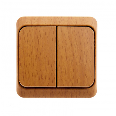 SE Этюд наруж Дача Темный бук Выключатель 2-клавишный (сх. 5)