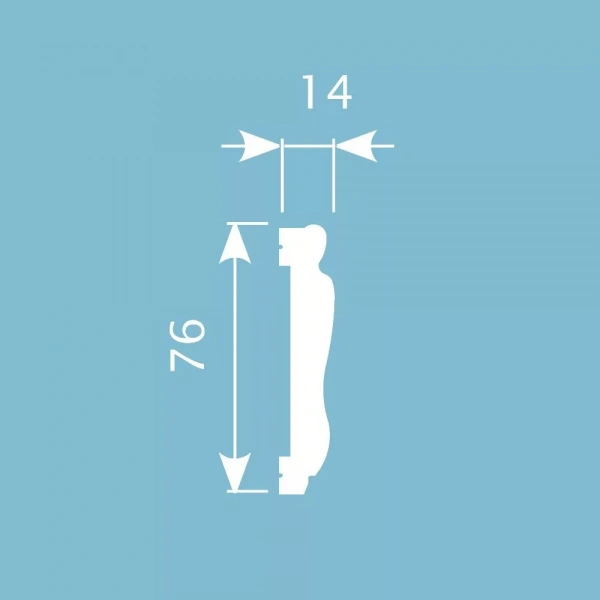 Молдинг MX033, 76х14, 2000мм, Экополимер/15