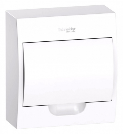 SE EASY 9 Корпус навесной с белой дверью 1ряд/8мод, IP40,IK07,63А, 2 клеммы