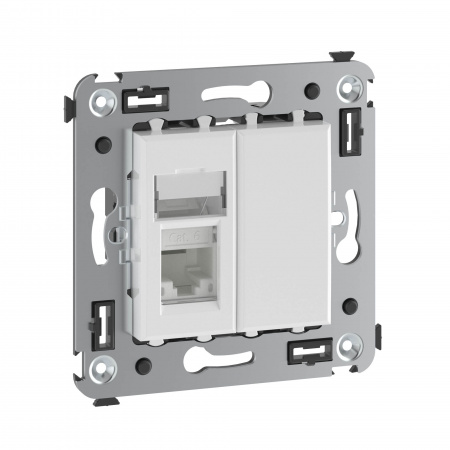 DKC Avanti Белое облако Компьютерная розетка RJ-45 в стену, кат.6 одинарная