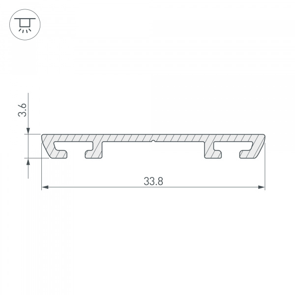 Профиль Arlight PHS-A-Base-H3.6-2000 Anod 019862