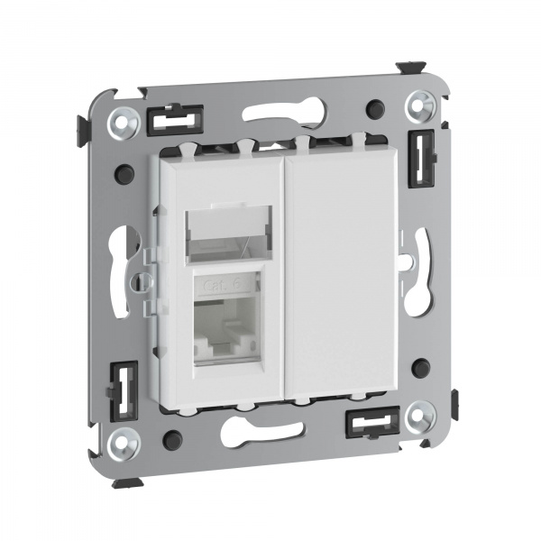 DKC Avanti Белое облако Компьютерная розетка RJ-45 в стену, кат.6 одинарная