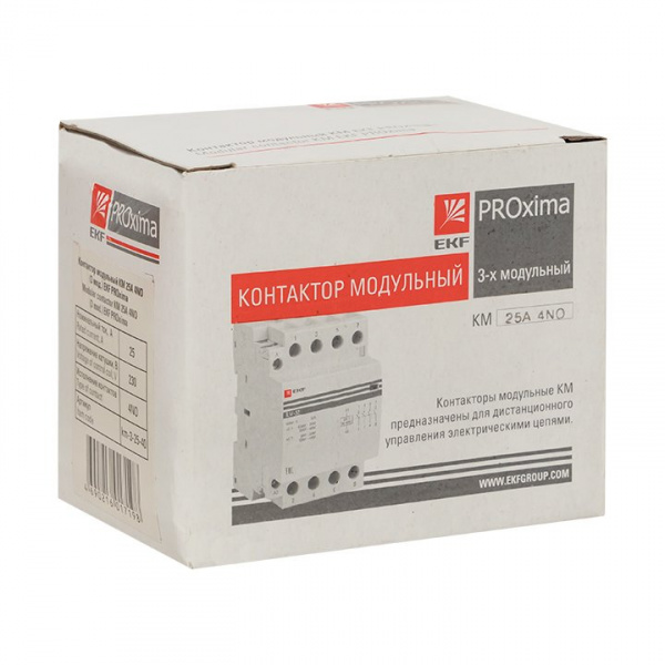 EKF PROxima Контактор модульный КМ РУ 63А 4NO (3 мод.)