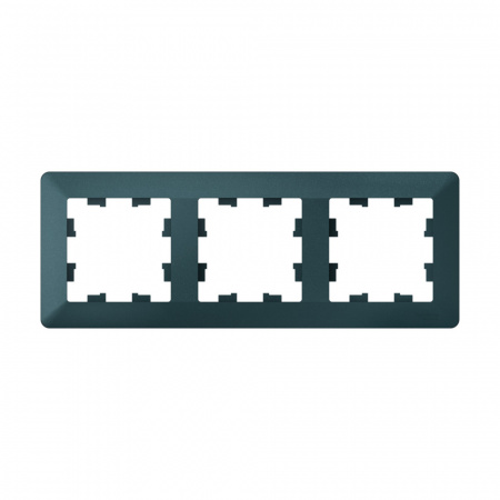 Systeme Electric AtlasDesign Air Изумруд/дымчатый черный Рамка 3-ая