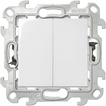 Simon 24 Белый Двухклавишный выключатель Push&Go