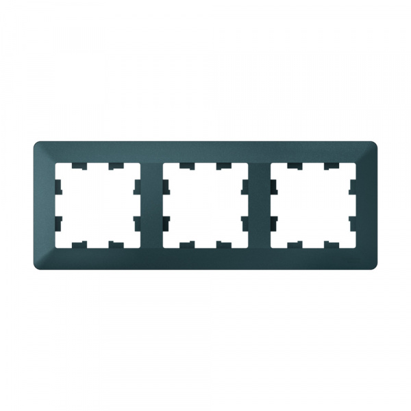 Systeme Electric AtlasDesign Air Изумруд/дымчатый черный Рамка 3-ая