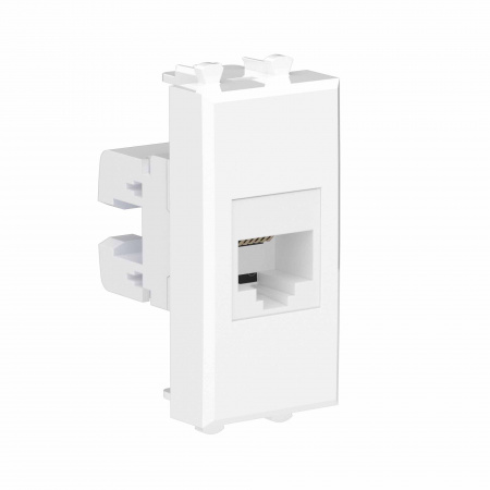 DKC Телефонная розетка RJ-12 без шторки модульная, "Avanti", "Белое облако", 1 модуль