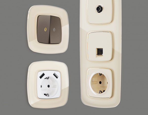 Рамка OMEGA Radian (Бежевый Стекло органическое) 4-ая OF320304